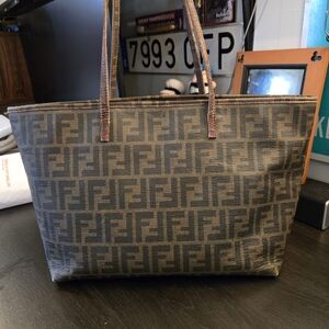 Fendi Zucca Print Coated Canvas Roll Tote Bag